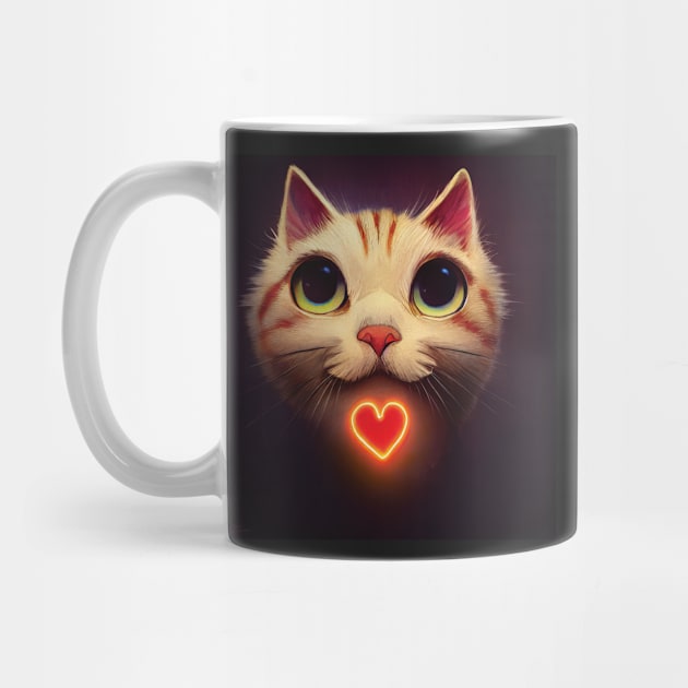 Valentines, Cute Tabby Cat by Geminiartstudio